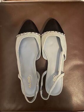 ALDO Women's Black and Light Blue Flats